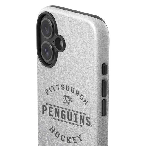 NHL Pittsburgh Penguins Black Text iPhone 16 Plus Impact Case